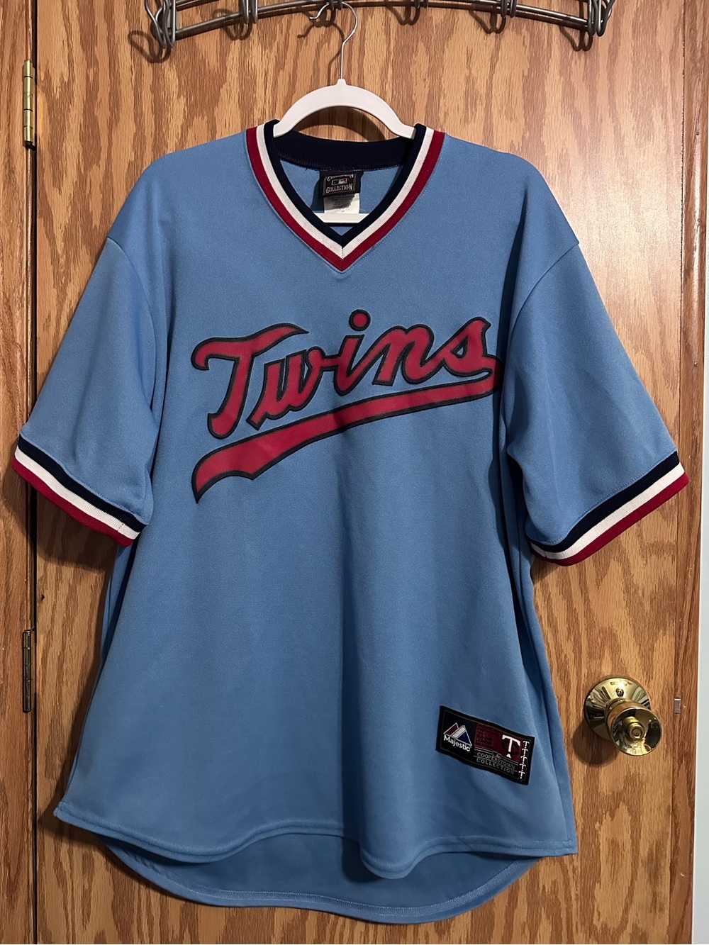 Minnesota Twins Vintage Made in USA Light Blue Men’s Baseball Jersey Majestic L